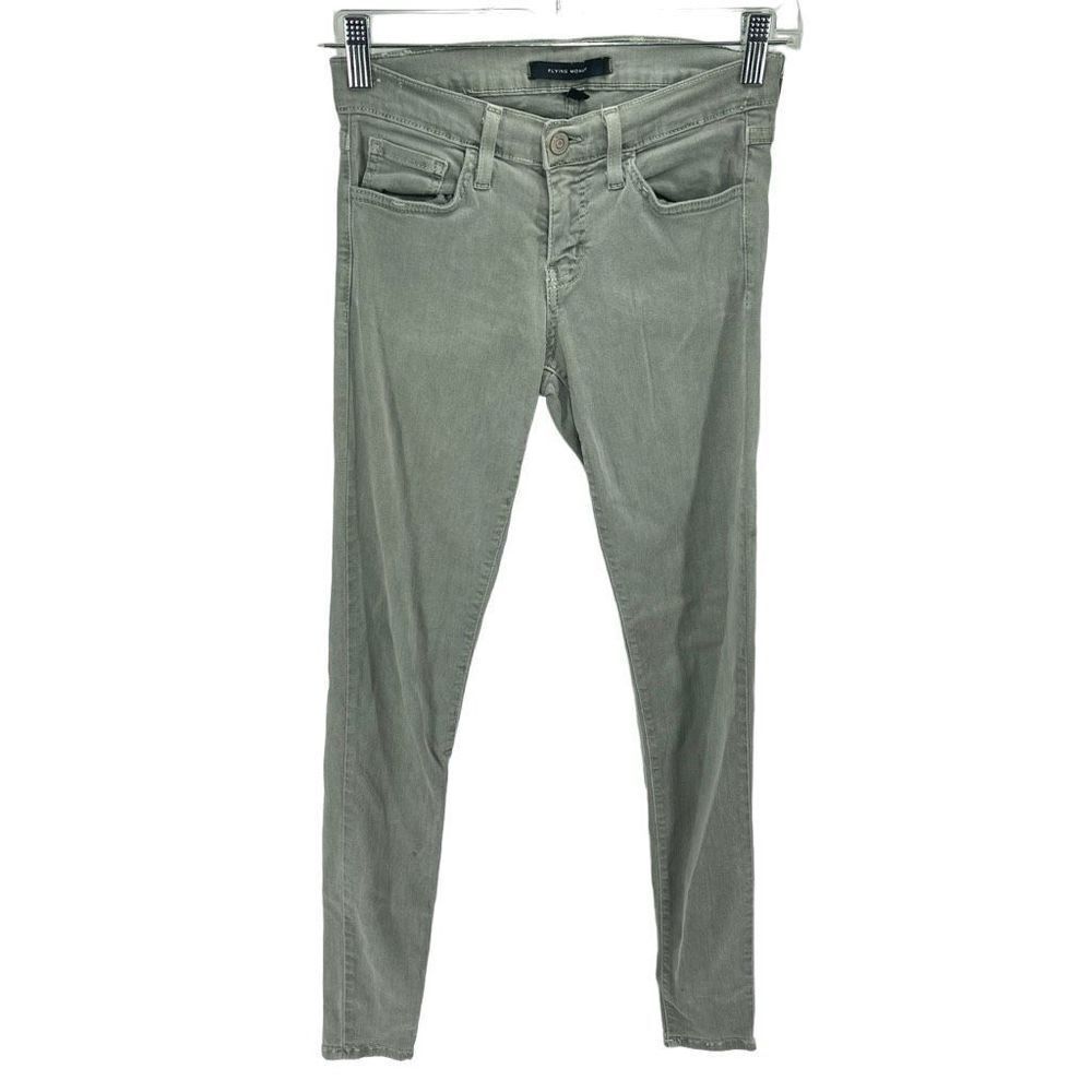 Flying Monkey Womens Skinny Jeans Mid Rise Denim Stretch Pocket Gray Size 26
